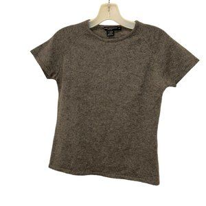 Club monaco gray 100% Cashmere crew neck classic short sleeved sweater S